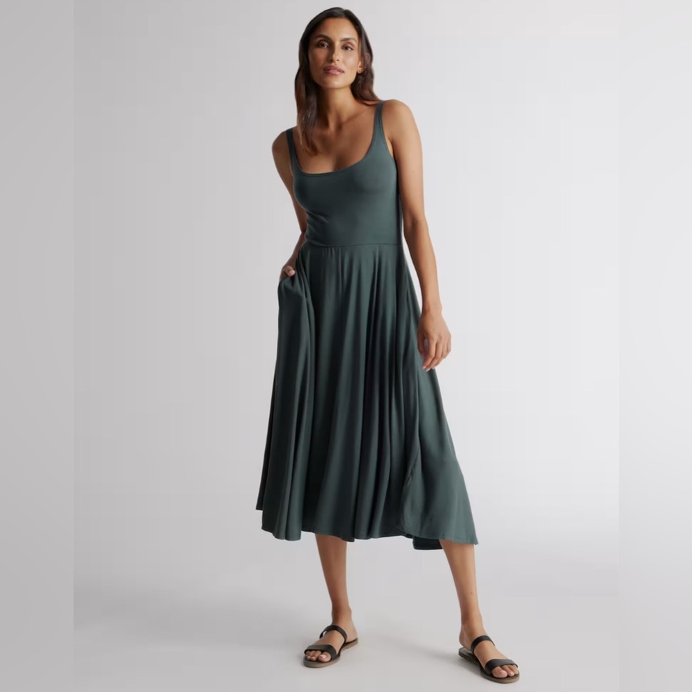 Quince Forest Green Women's Dress